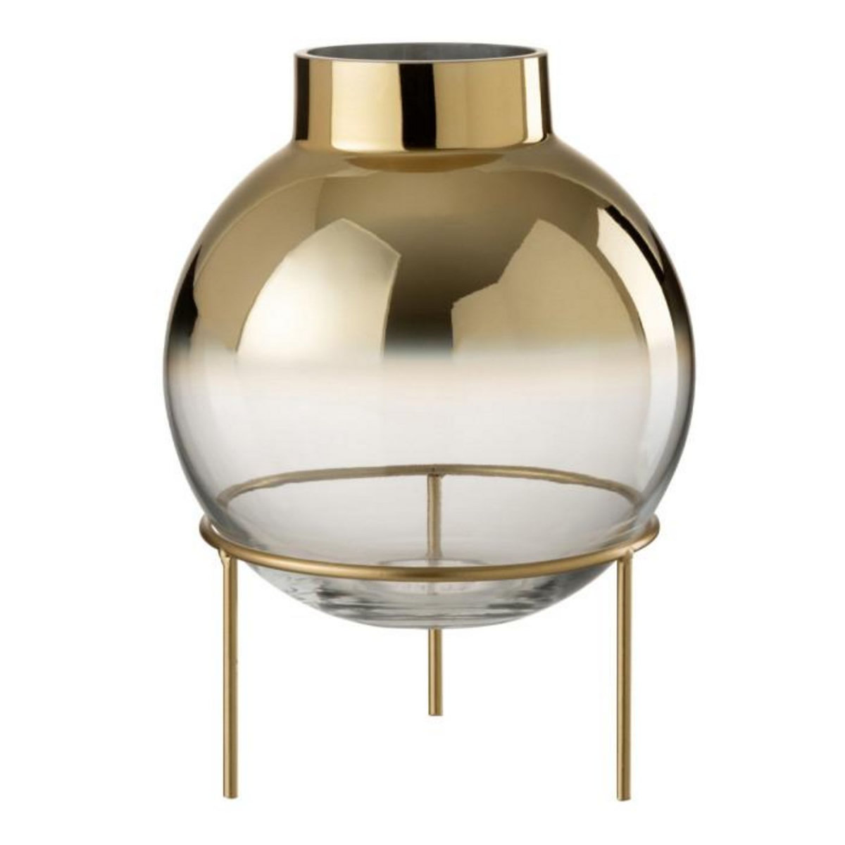 Paris Prix Vase Déco en Verre  Boule Sur Pied  30cm Or