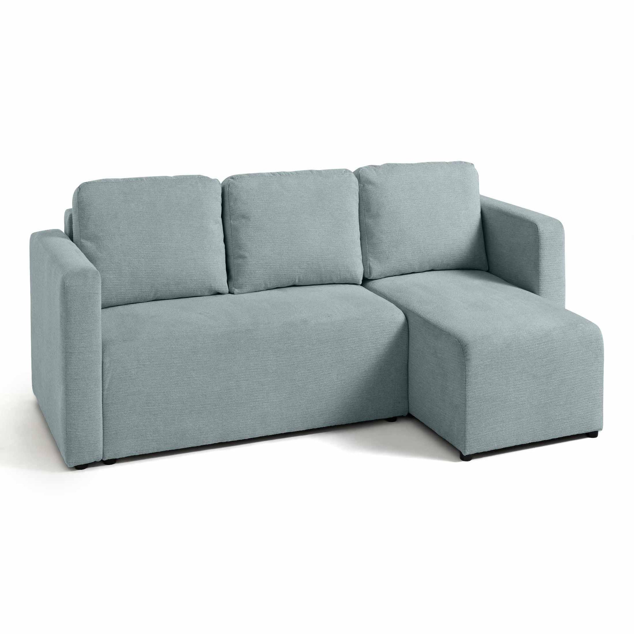 Voir la diapositive 3 : BEST MOBILIER Canopy - canapé d'angle réversible - 4 places - convertible avec coffre - en tissu texturé