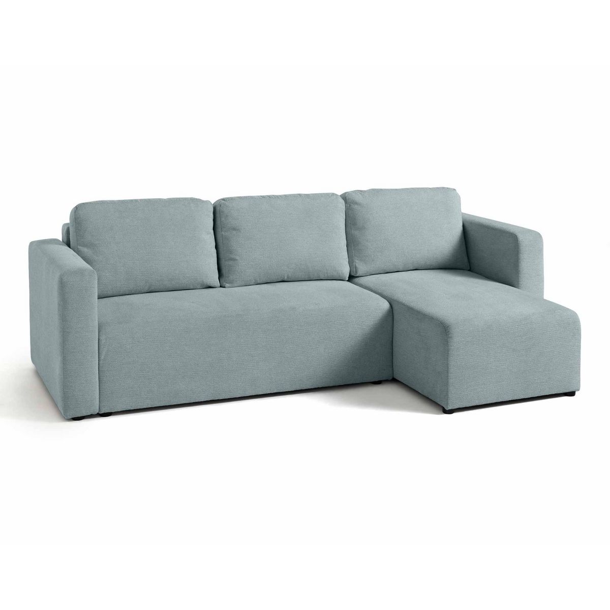 BEST MOBILIER Canopy - canapé d'angle réversible - 4 places - convertible avec coffre - en tissu texturé