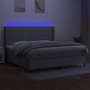 Voir la diapositive 3 : VIDAXL Sommier a lattes de lit matelas LED Gris clair 200x200 cm Tissu