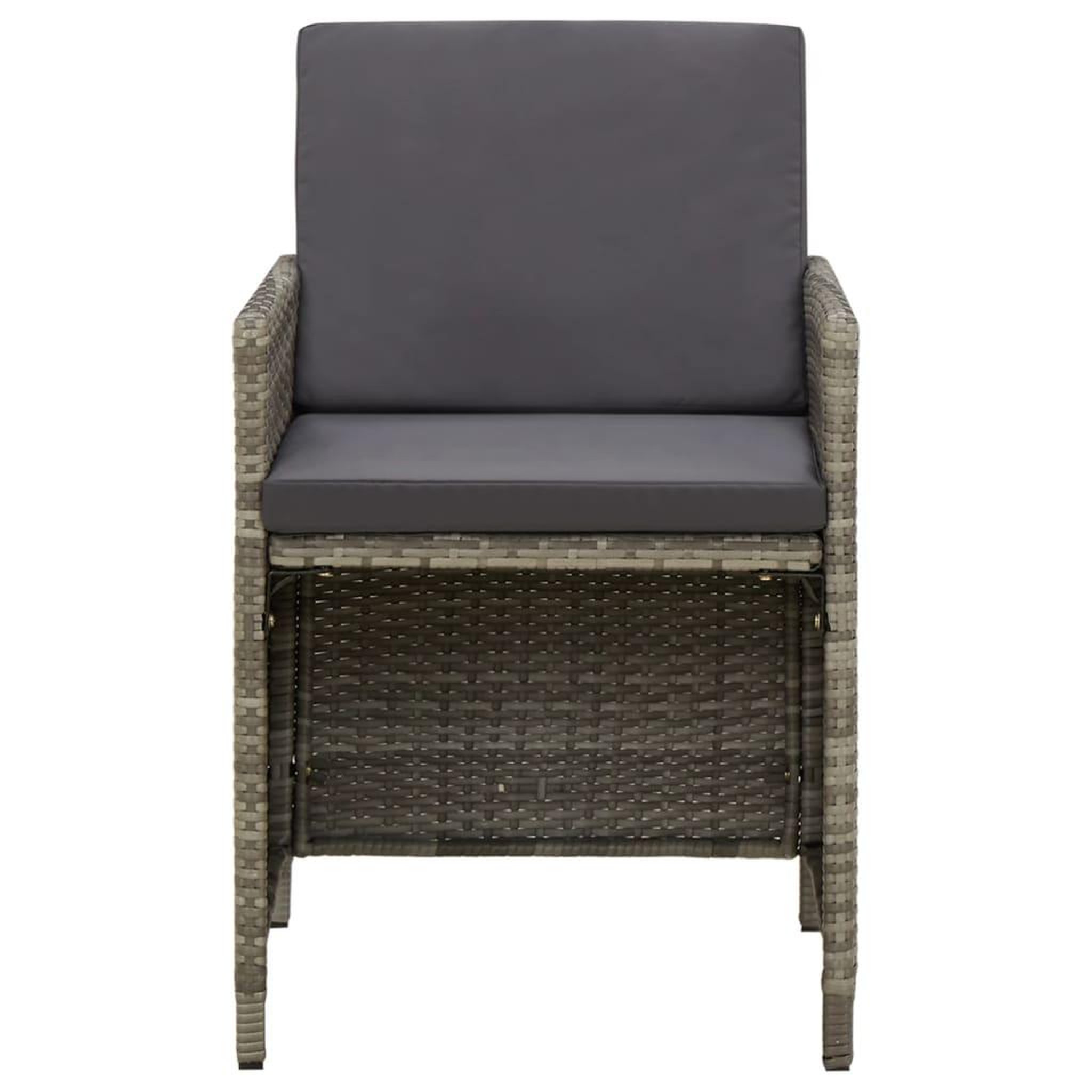 Voir la diapositive 3 : VIDAXL Chaises de jardin avec coussins lot de 4 Resine tressee Gris