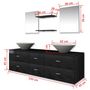 Voir la diapositive 6 : VIDAXL Mobilier de salle de bain avec lavabo 7 pcs Noir