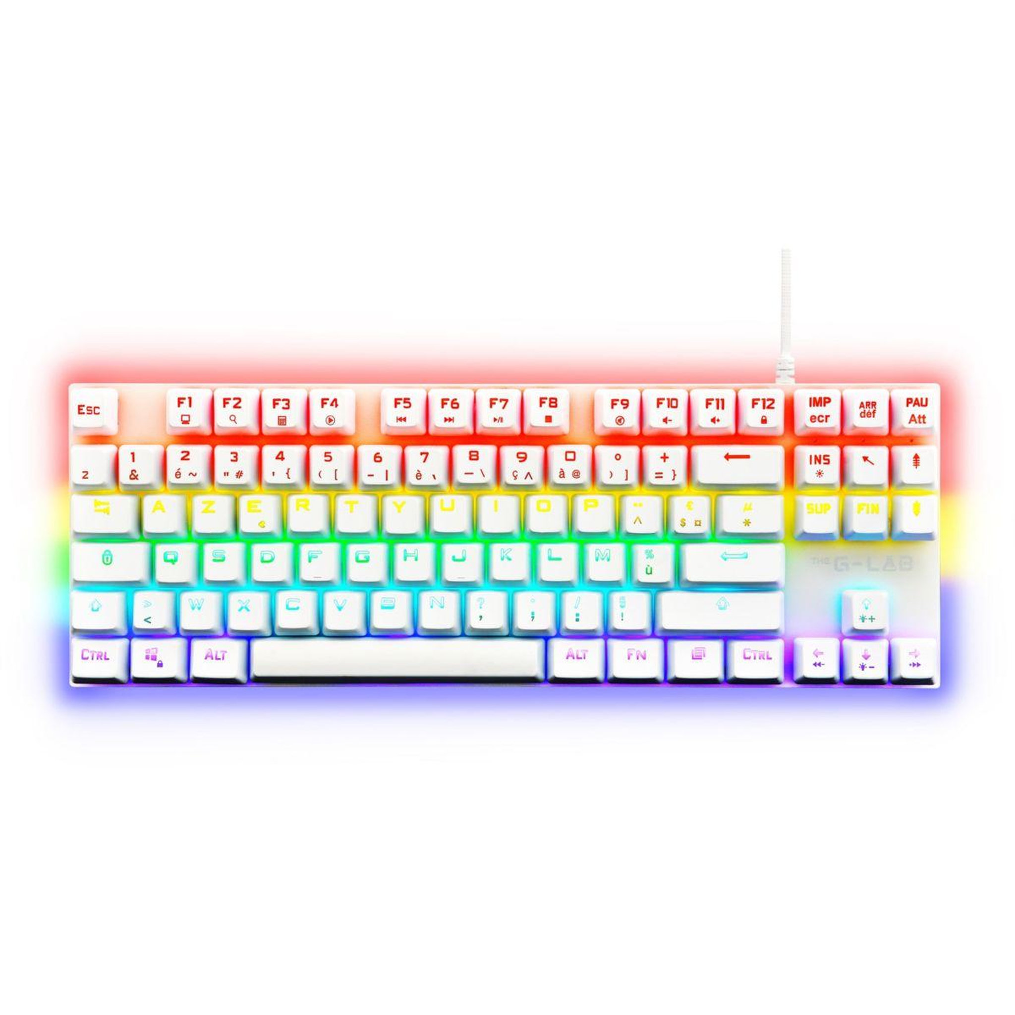 Voir la diapositive 2 : THE G-LAB Clavier gamer KEYZ MERCURY FR BLANC
