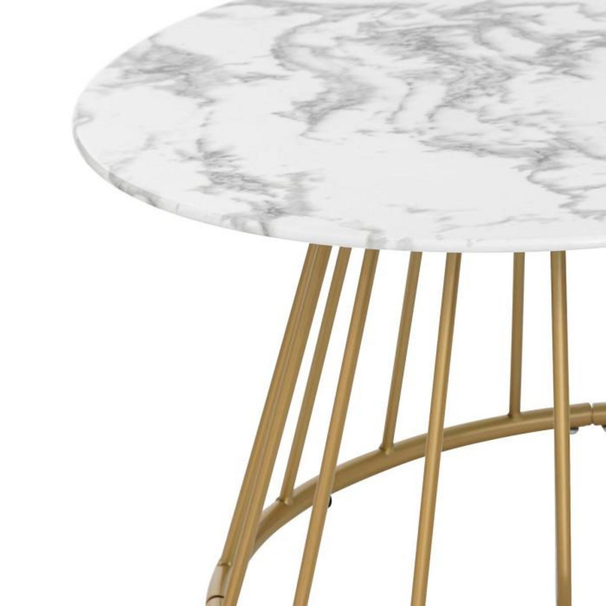 ATMOSPHERA Table Basse Effet Marbre  Rayo  70cm Blanc