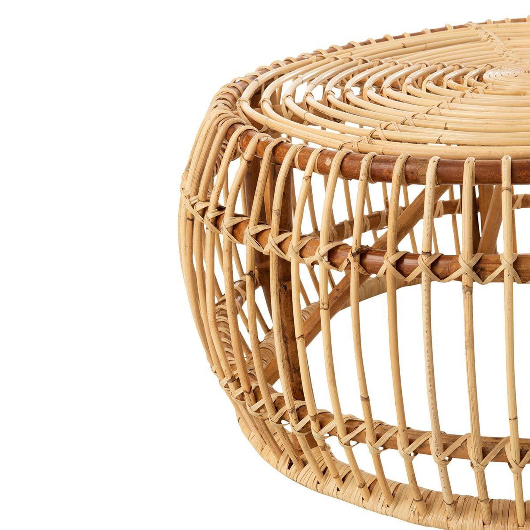 Voir la diapositive 2 : J-LINE Table Basse en Rotin  Ana  85cm Naturel