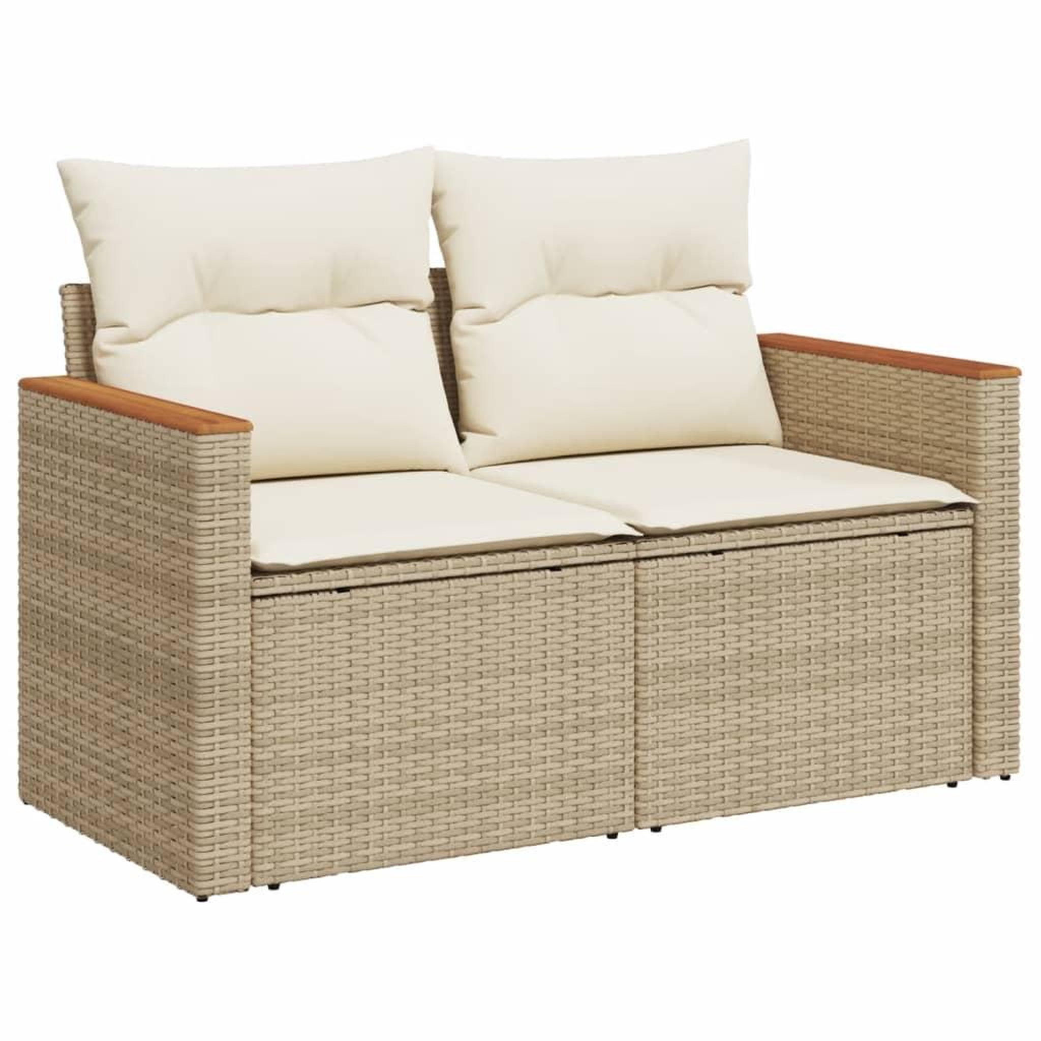 Voir la diapositive 5 : VIDAXL Salon de jardin avec coussins 8 pcs beige resine tressee