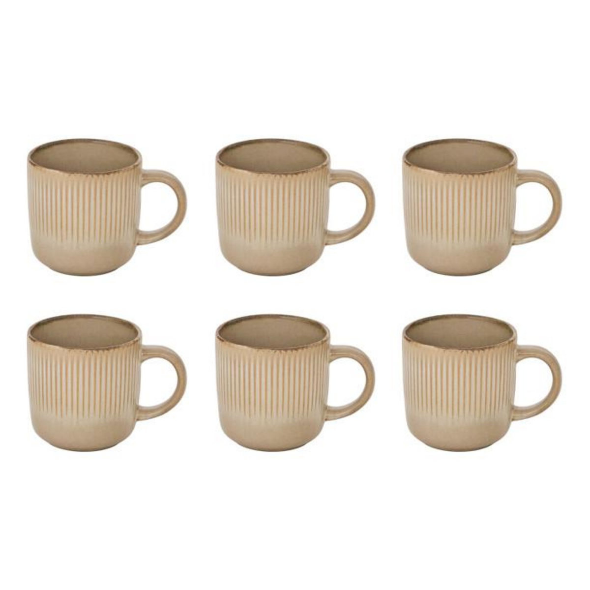 SECRET DE GOURMET Lot de 6 Mugs en Céramique  Chloe  36cl Beige