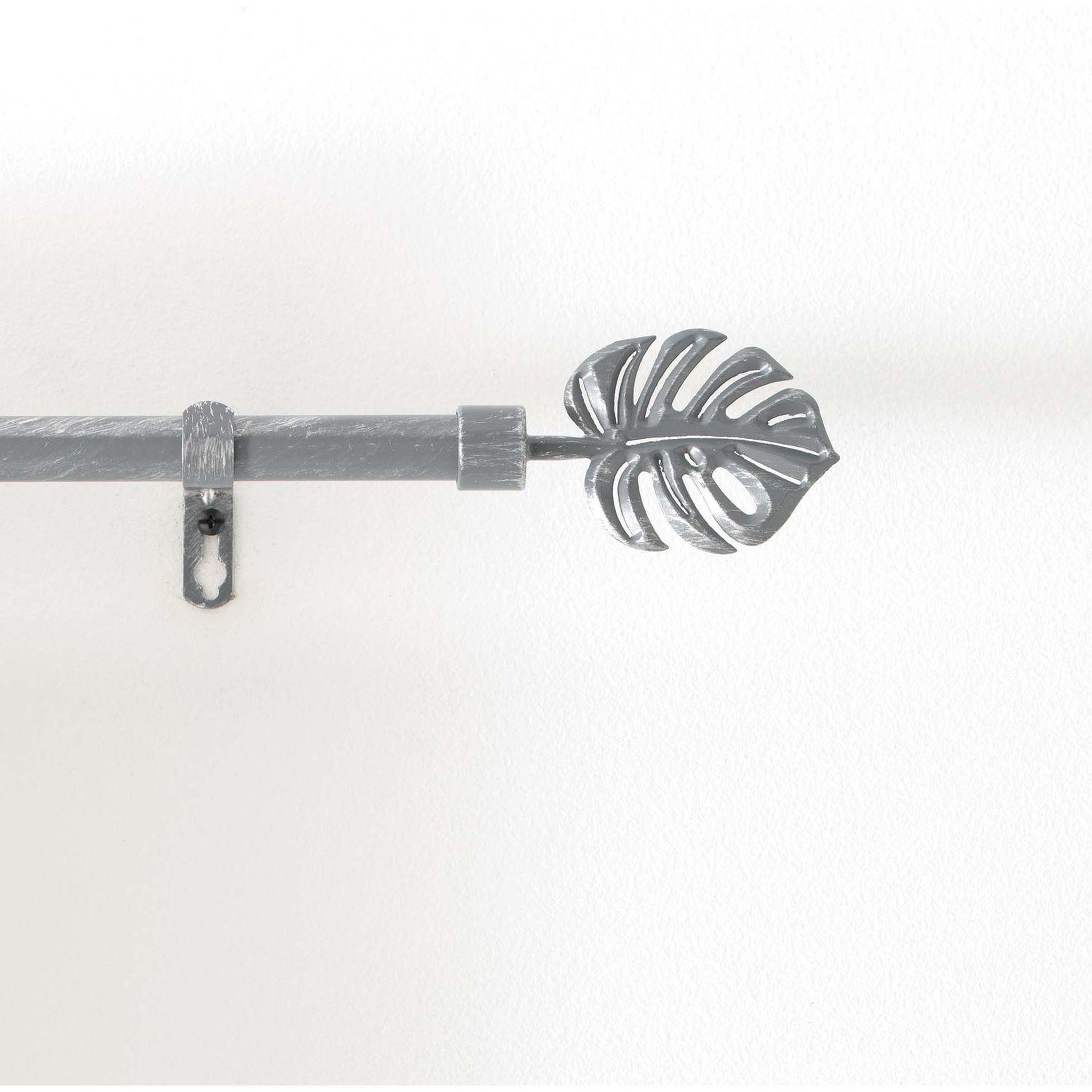 Douceur d'Intérieur Kit de tringle à rideaux extensible feuille - l120 /l210 cm - patine gris