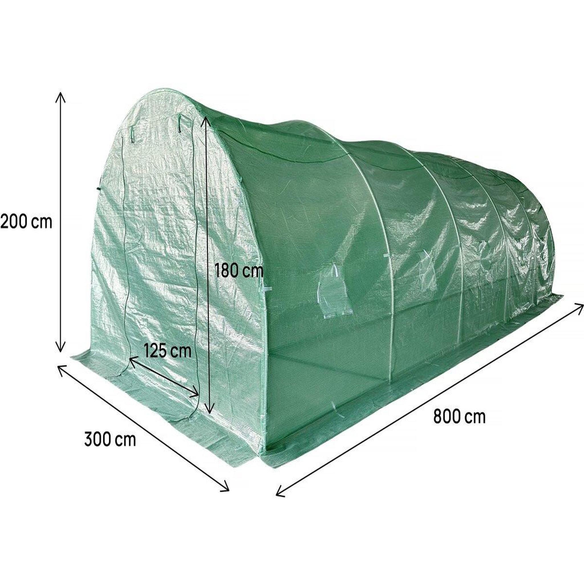 Voir la diapositive 4 : Habitat et Jardin Serre tunelle de jardin 8 x 3 m  Lys  - 24 m² - 140g - Vert