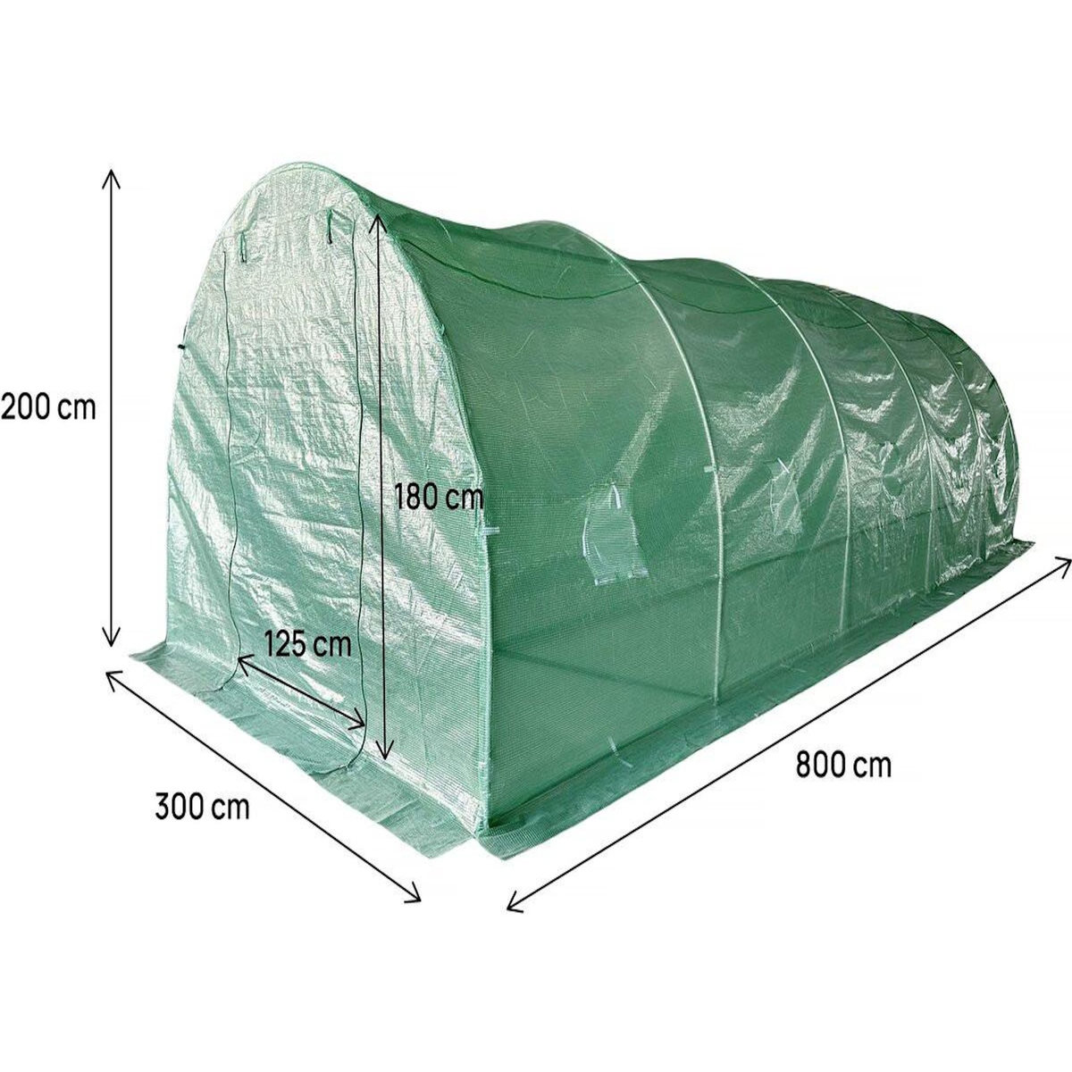 Habitat et Jardin Serre tunelle de jardin 8 x 3 m  Lys  - 24 m² - 140g - Vert