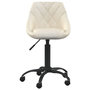 Voir la diapositive 2 : VIDAXL Chaise de bureau Creme Velours