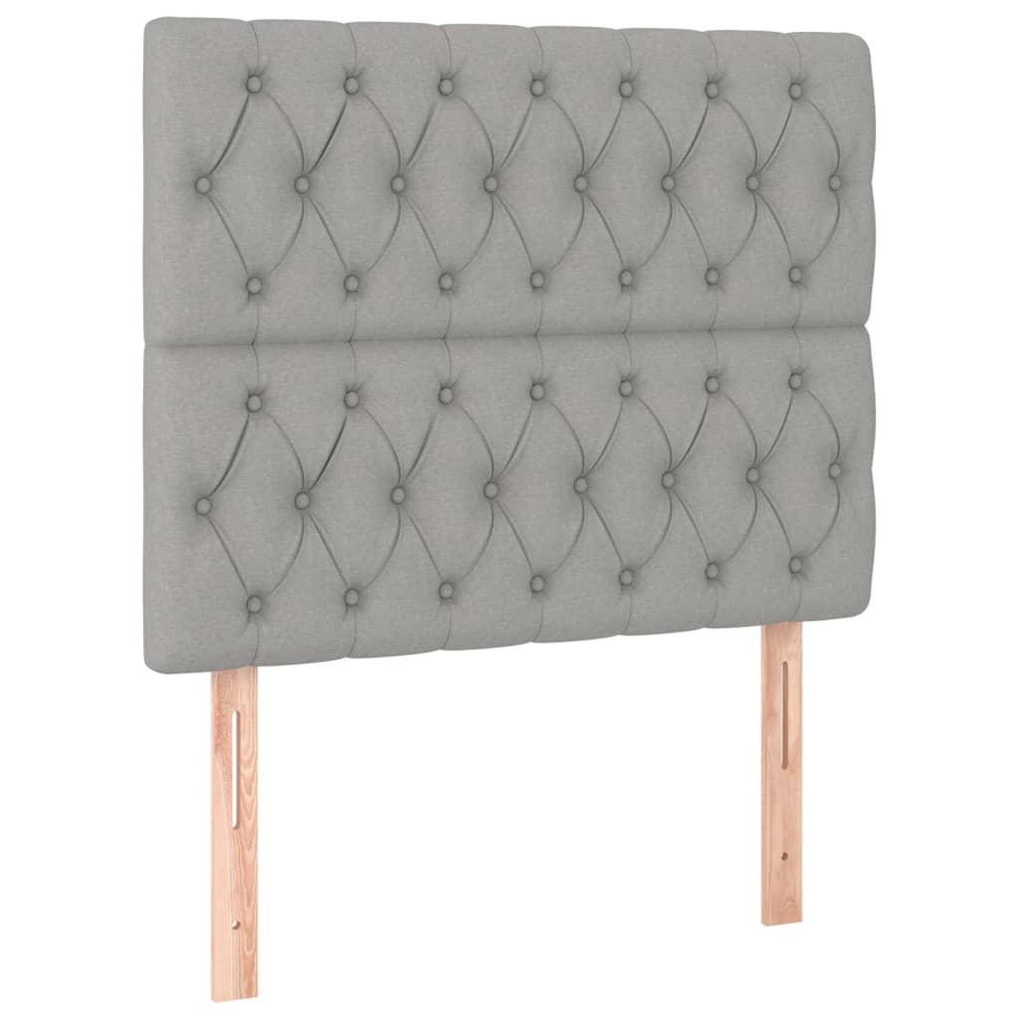 Voir la diapositive 2 : VIDAXL Tetes de lit 2 pcs Gris clair 100x7x78/88 cm Tissu