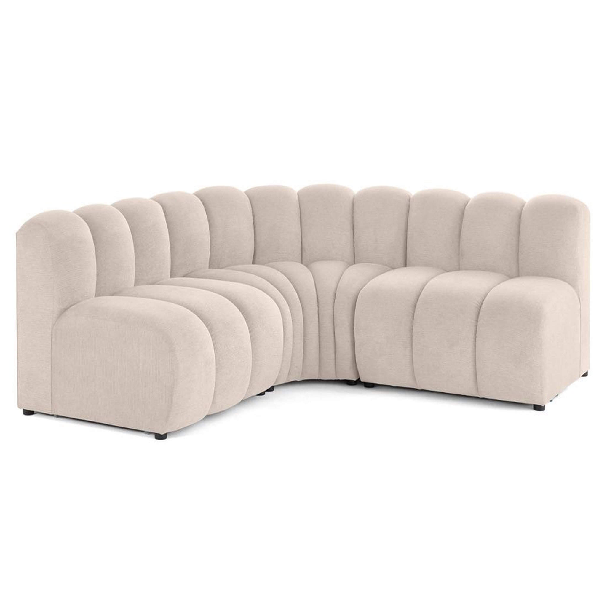 Voir la diapositive 6 : BEST MOBILIER Debbie - canapé modulable d'angle réversible 4 places en tissu texturé
