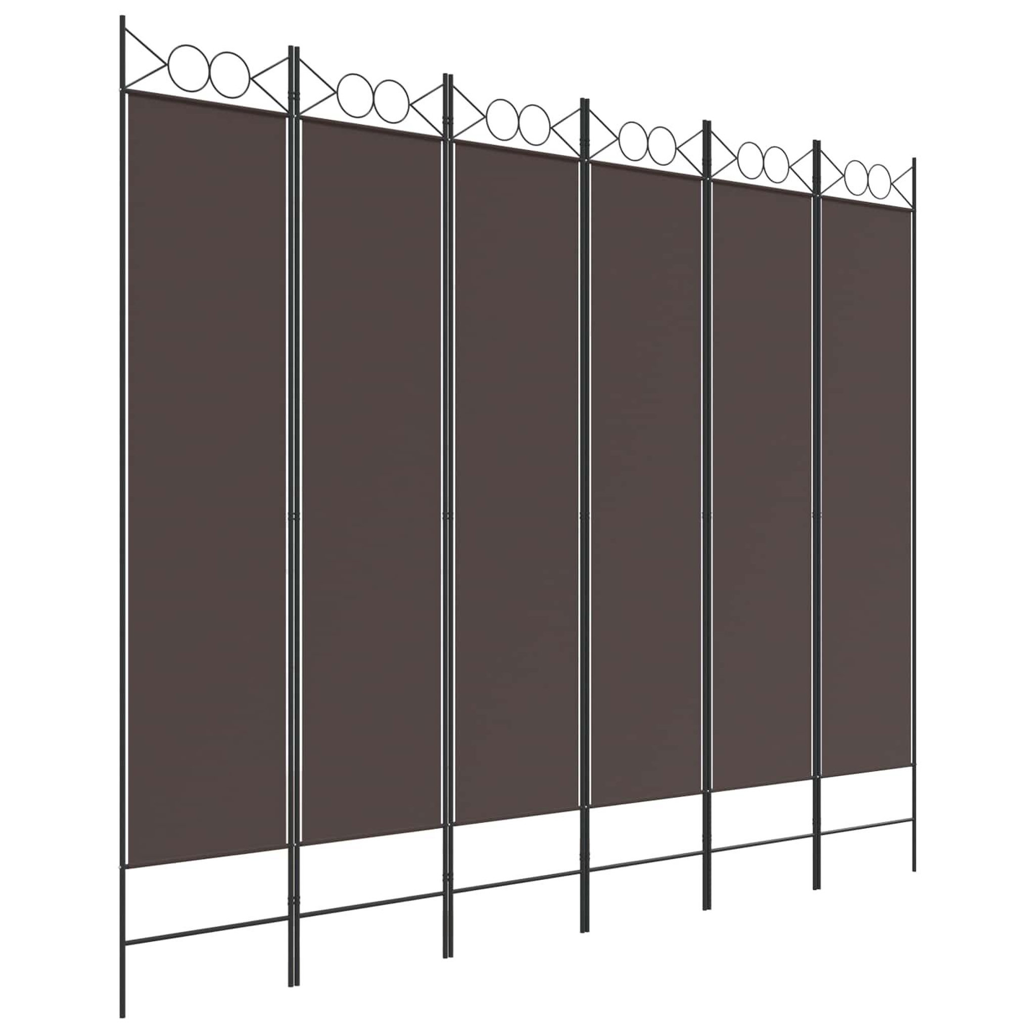 VIDAXL Cloison de separation 6 panneaux marron 240x200 cm tissu