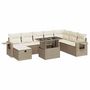 Voir la diapositive 2 : VIDAXL Salon de jardin avec coussins 9 pcs beige resine tressee