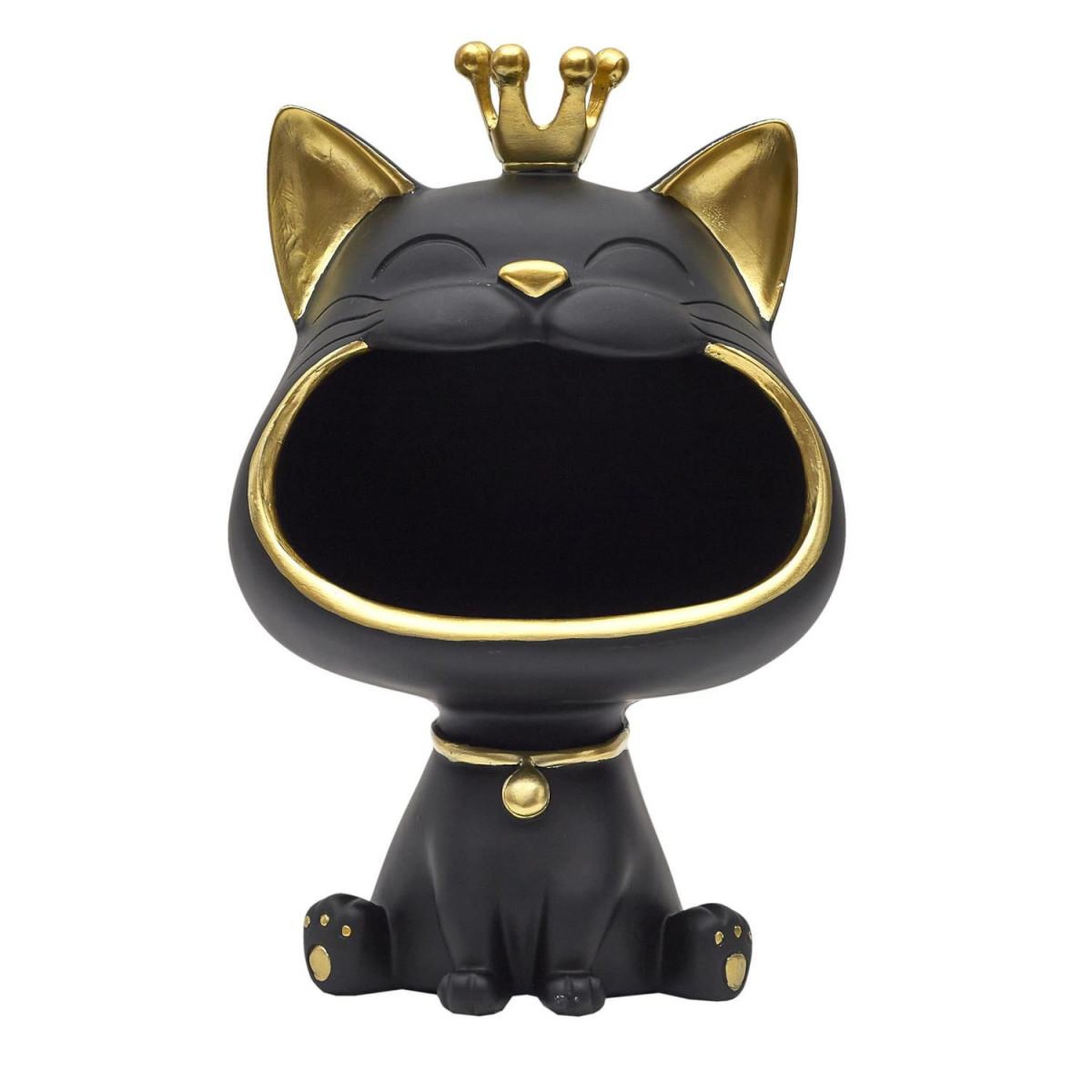 Voir la diapositive 2 : The Home Deco Factory Vide-poche statue  chat  25cm noir
