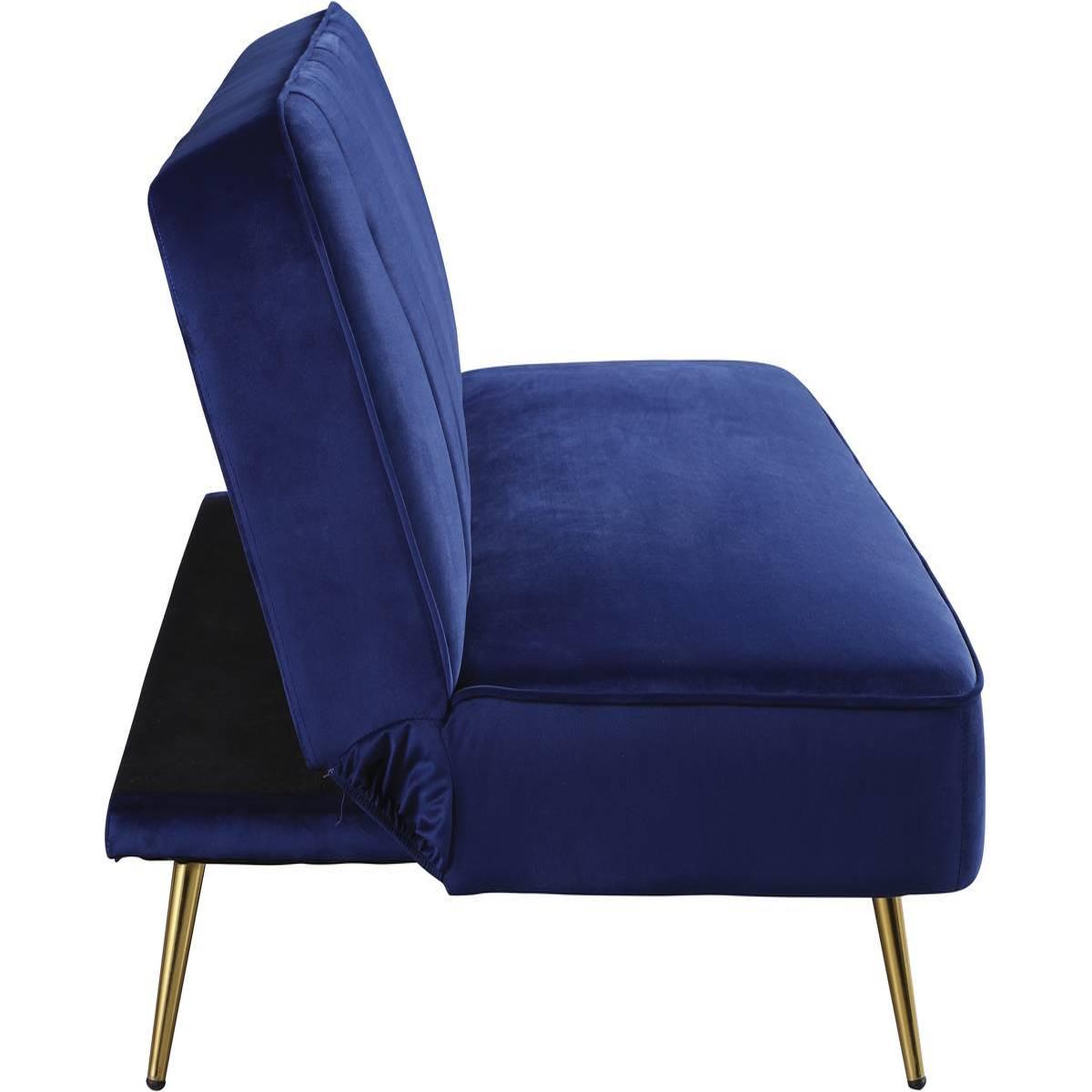 Voir la diapositive 3 : Habitat et Jardin Canapé clic clac en velours  james  - 180 x  83 x 75 cm - 3 places - bleu foncé