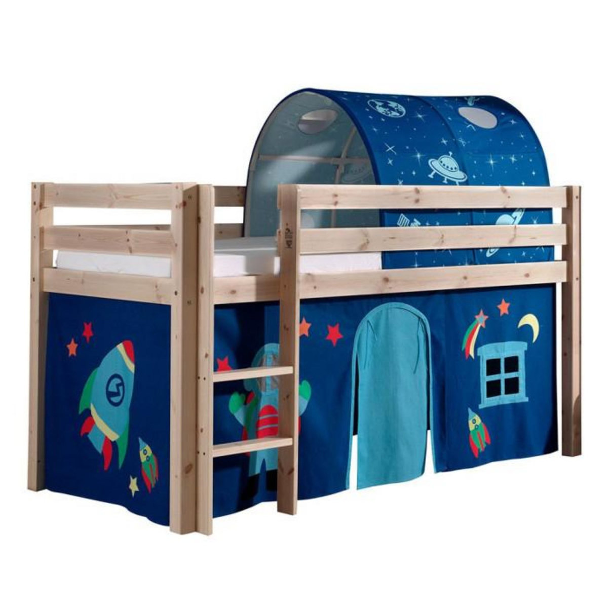 Paris Prix Pack - Lit Enfant, Tente & Tunnel  Pino Astronaute II  Naturel