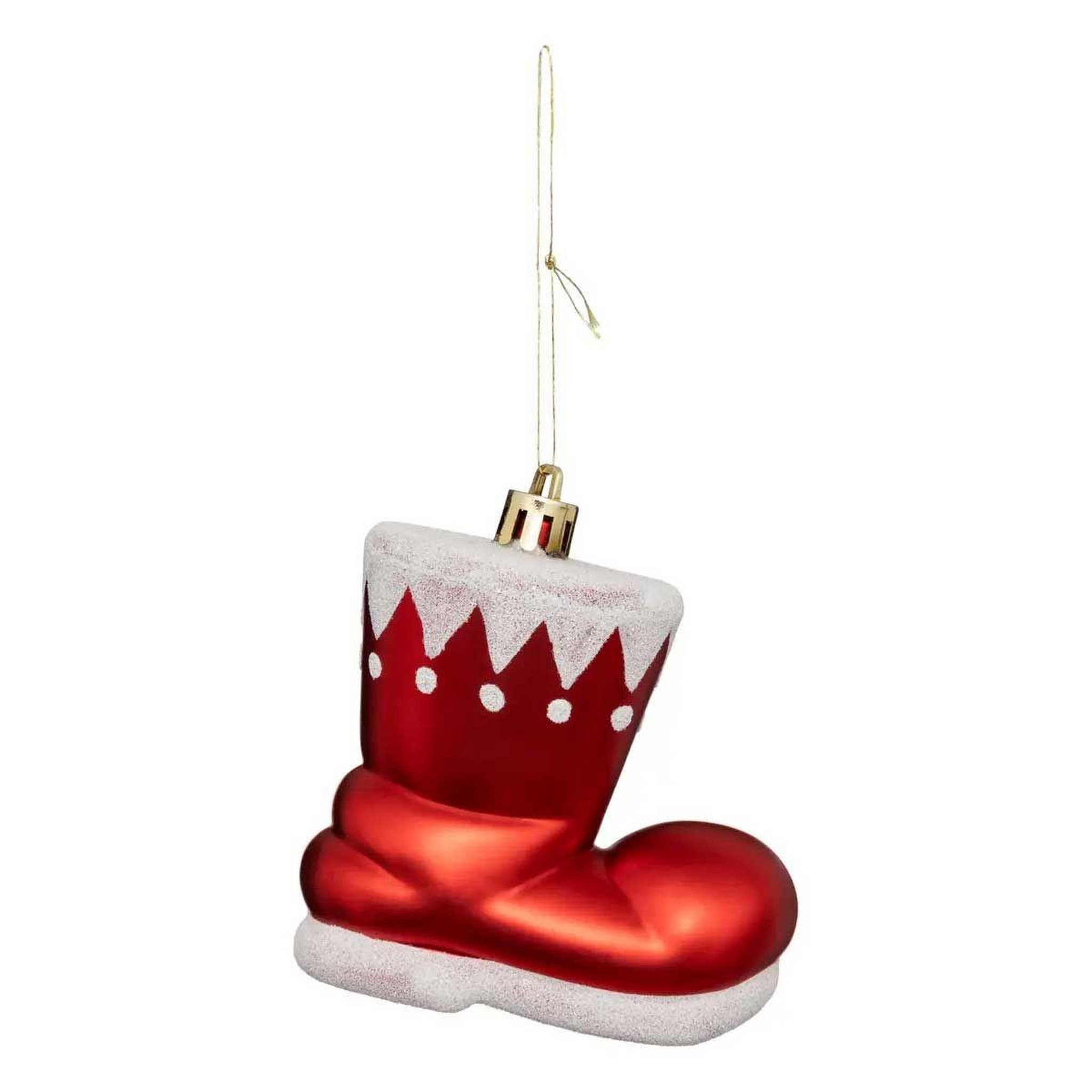 Voir la diapositive 2 : ATMOSPHERA Lot de 4 sujets de noël  botte lutin  8cm rouge
