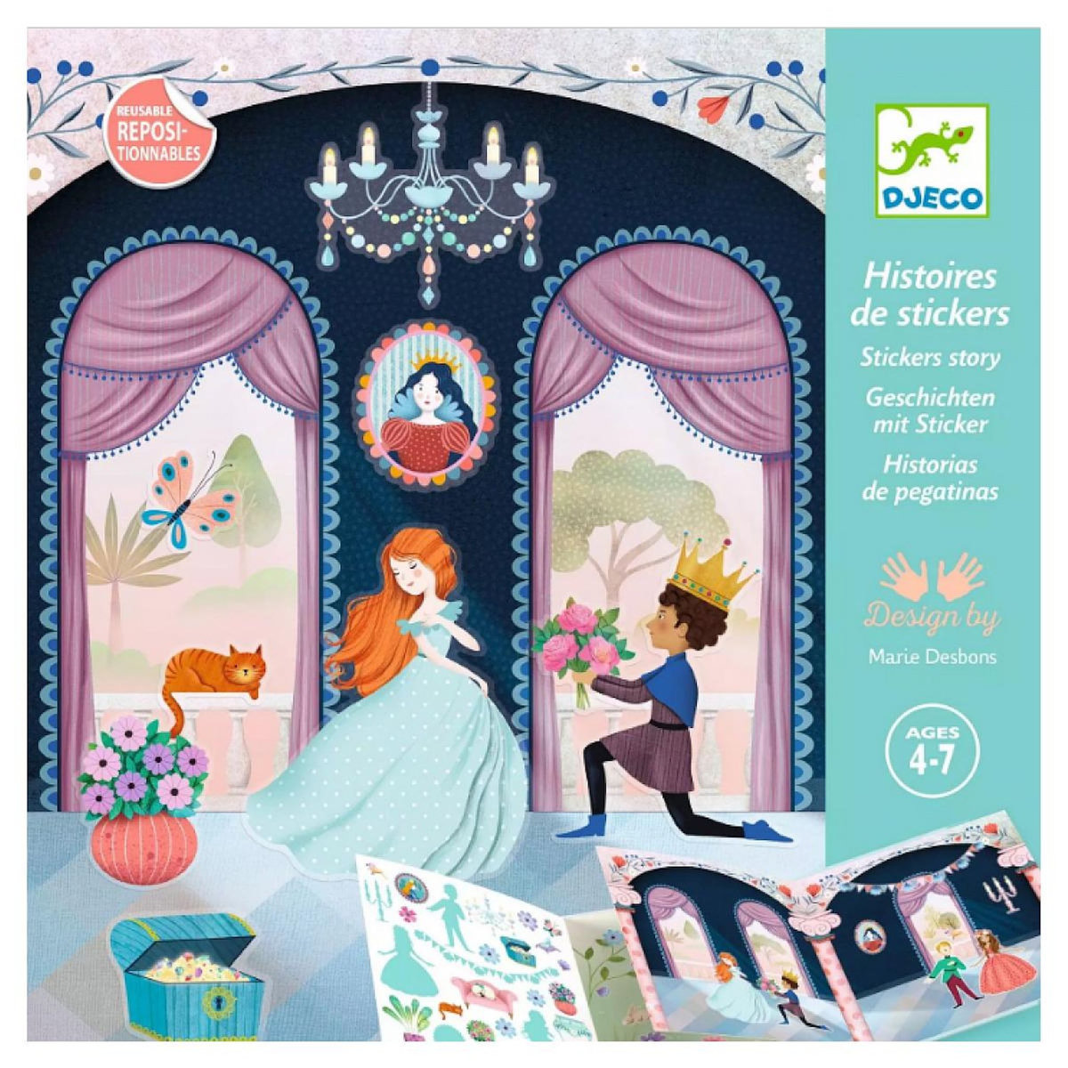 Djeco Histoires de stickers la vie au chateau