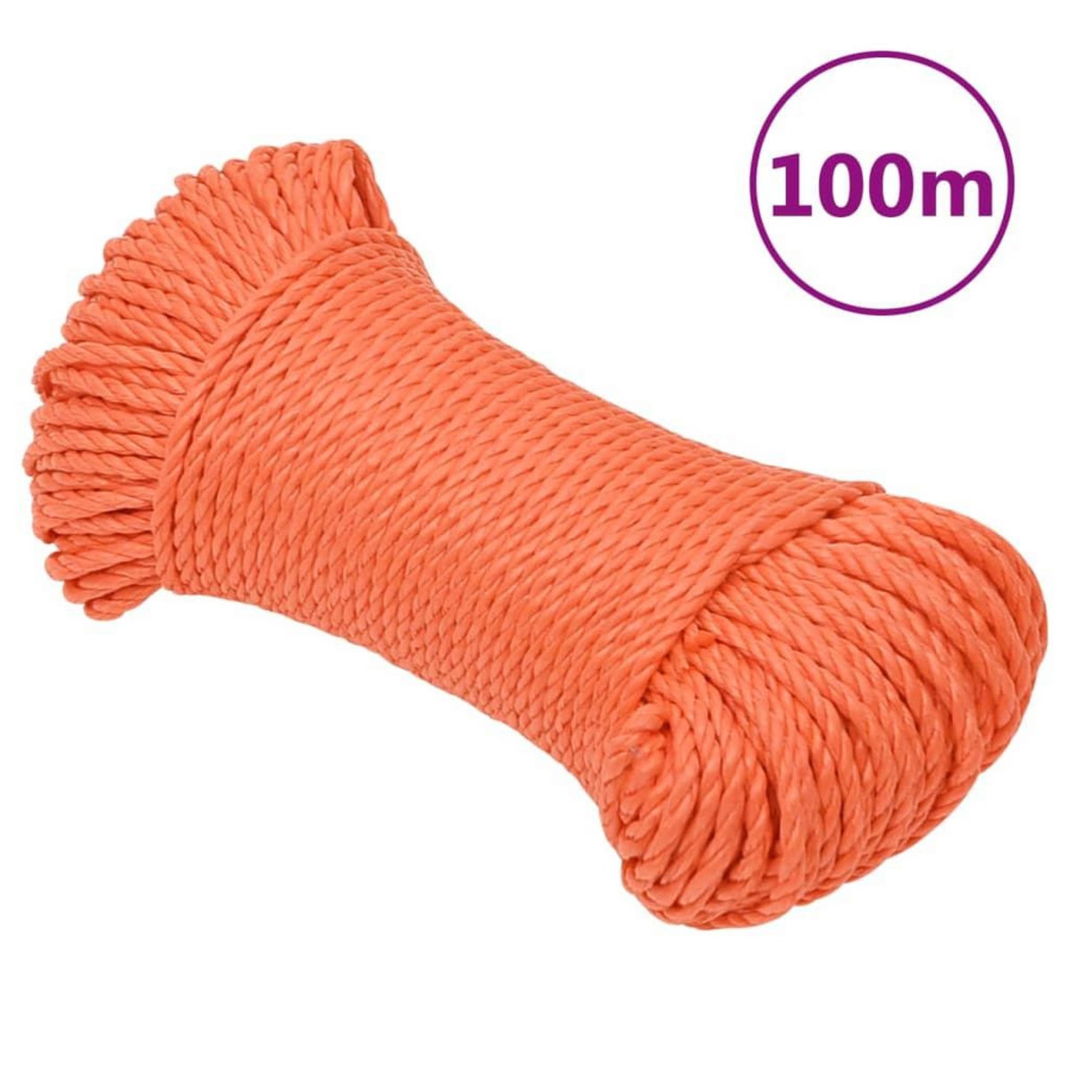 VIDAXL Corde de travail Orange 6 mm 100 m Polypropylene