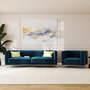 Voir la diapositive 2 : Rendez vous déco Ensemble canapé et fauteuil en velours bleu 3 places - Gatsby