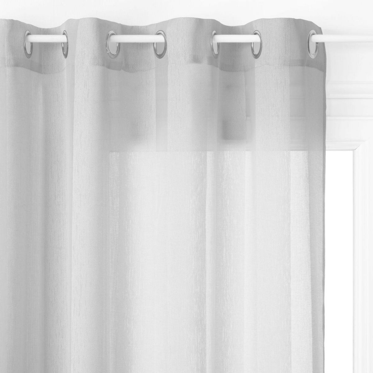 ATMOSPHERA Voilage Elsa en polyester - 140 x 240 cm - Gris