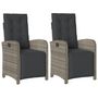 Voir la diapositive 2 : VIDAXL Chaises inclinables de jardin lot de 2 et repose-pied rotin