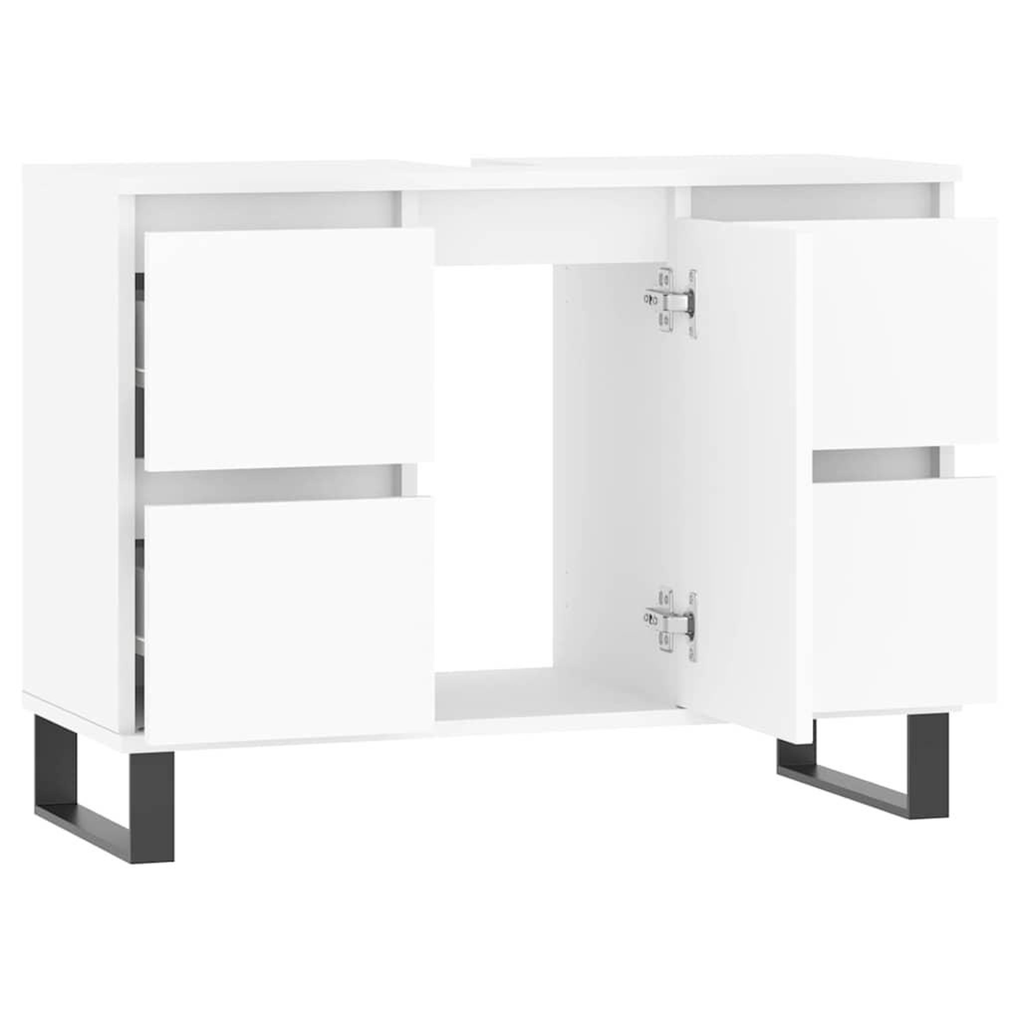 Voir la diapositive 4 : VIDAXL Armoire de salle de bain blanc 80x33x60 cm bois d'ingenierie