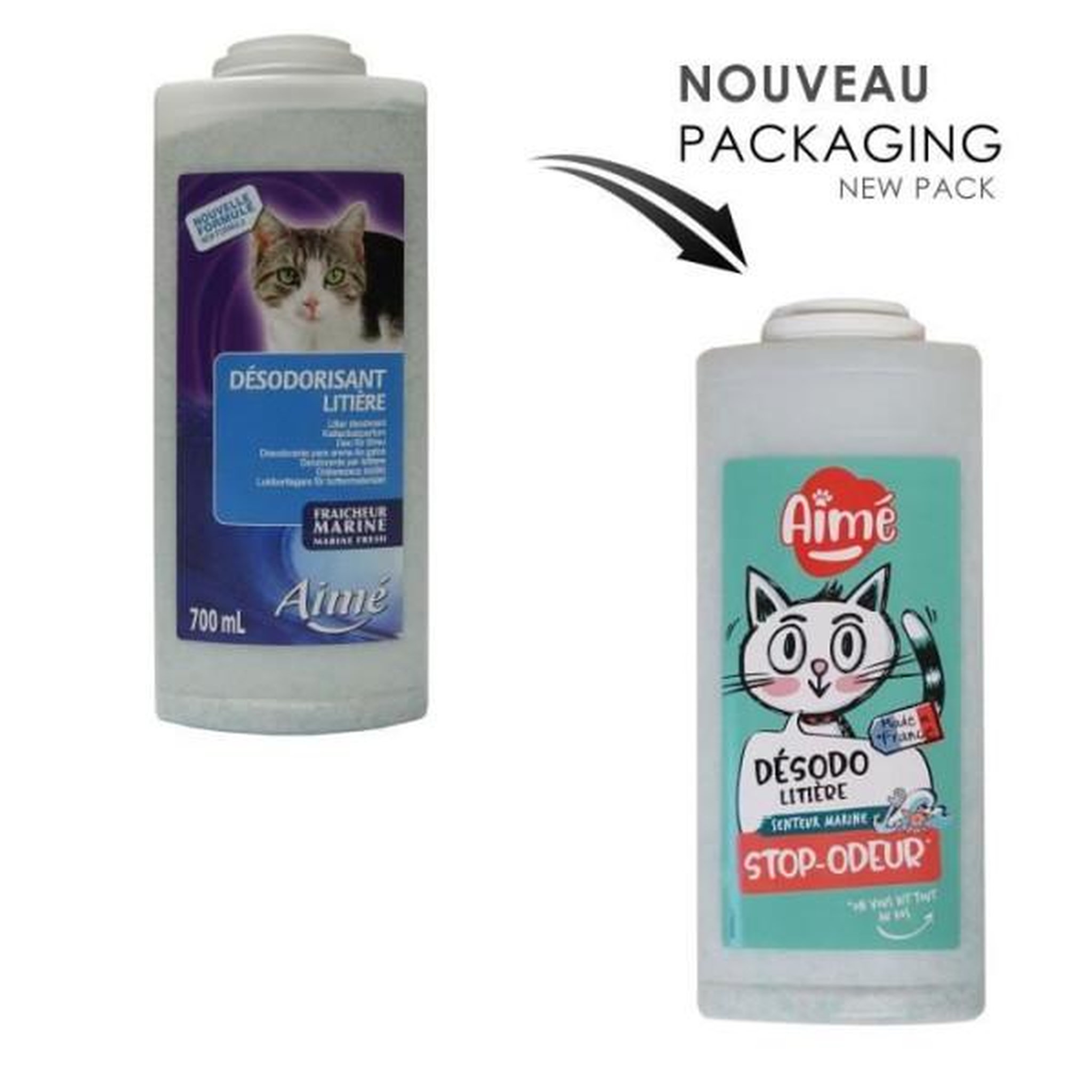 Voir la diapositive 5 : MARKET24 Aime désodorisant pour litiere marine 700ml - pour chat