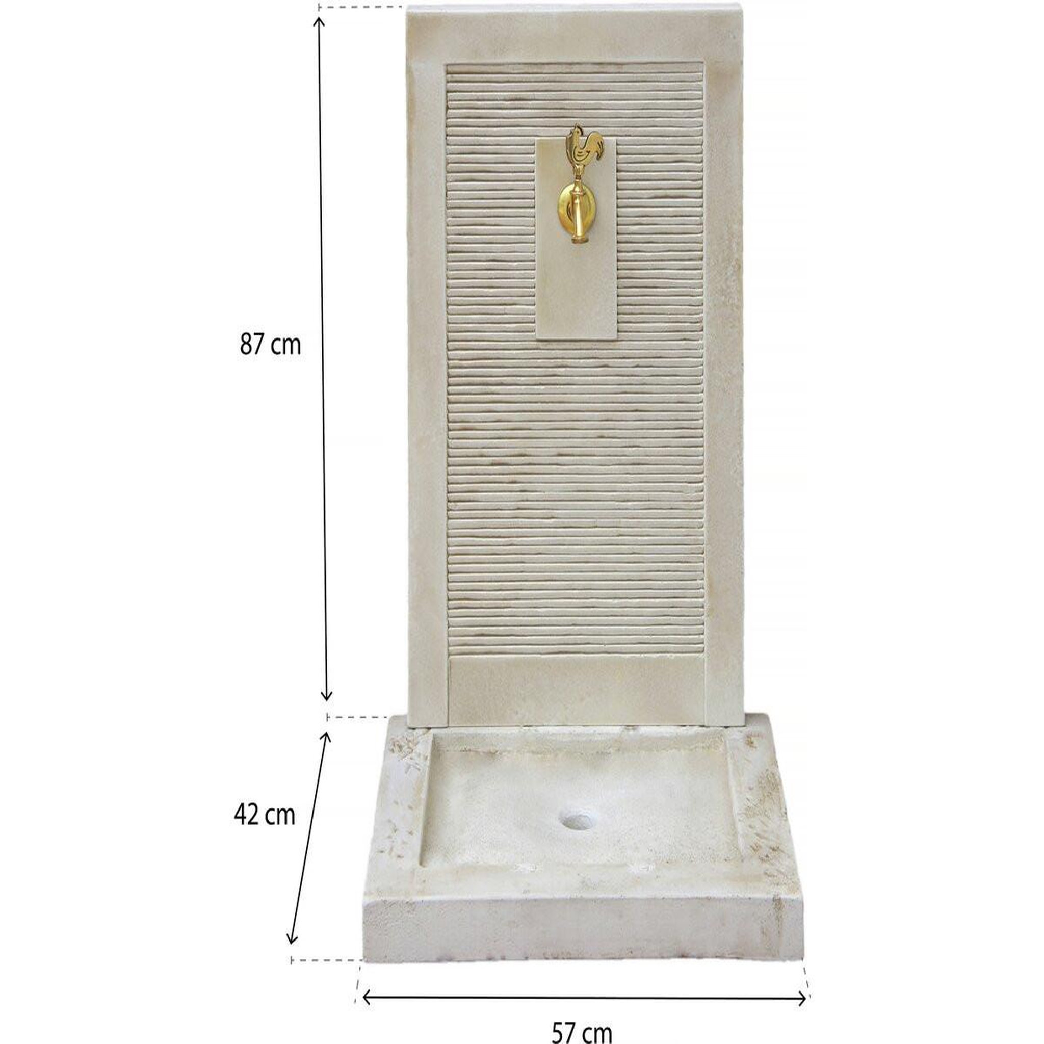 Voir la diapositive 2 : Habitat et Jardin Fontaine  etna  - en pierre reconstituée - 57 x 42 x 87 cm beige