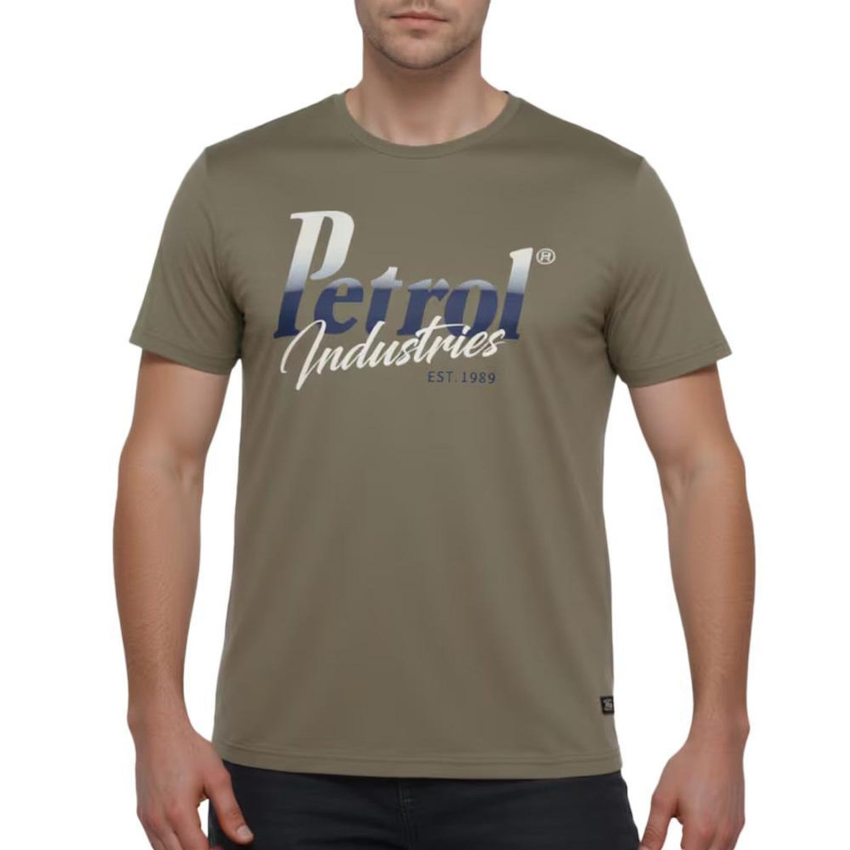 Petrol Industries T Shirt Taupe/Bleu Homme Petrol Industries Classic
