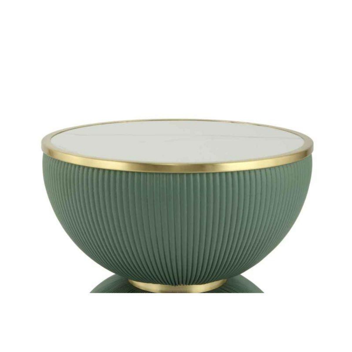 Paris Prix Table d'Appoint Design  Jokai  51cm Vert & Or