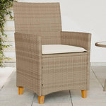 VIDAXL Chaises de jardin coussins lot de 2 beige resine tressee bois