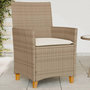 Voir la diapositive 1 : VIDAXL Chaises de jardin coussins lot de 2 beige resine tressee bois