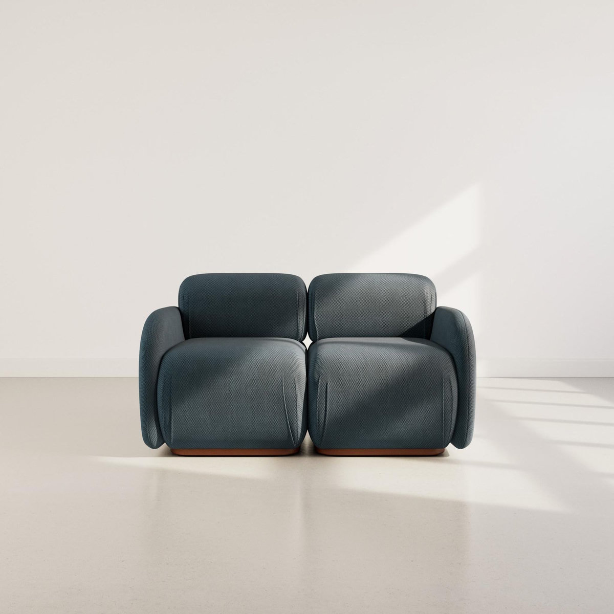 LISA DESIGN Penelope - canapé droit modulable 2 places en velours texturé