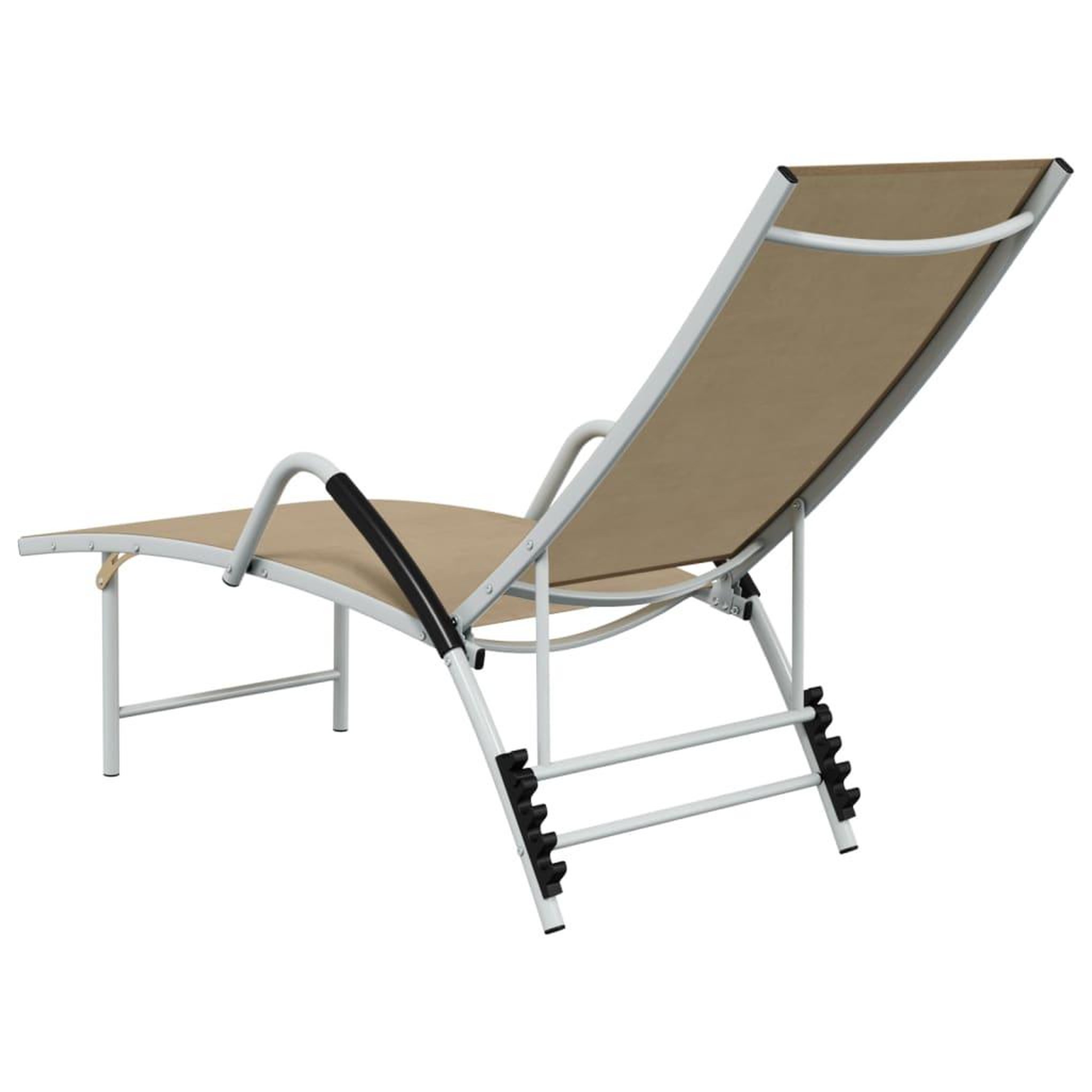 Voir la diapositive 5 : VIDAXL Chaise longue Textilene et aluminium Creme