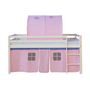 Voir la diapositive 3 : HomeStyle4U Lit mi-haut 90x200 cm avec sommier tunnel rose