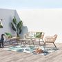 Voir la diapositive 2 : CONCEPT USINE Salon de jardin 4 places en rotin et acier beige et noir PAREA
