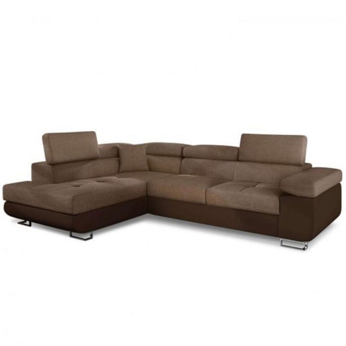 Paris Prix Canapé d'Angle Droit Convertible  Marius  275cm Marron