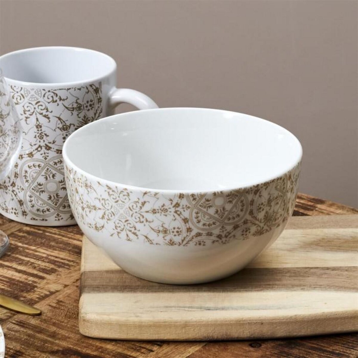 Paris Prix Lot de 6 Bols en Porcelaine  Faience  60cl Blanc