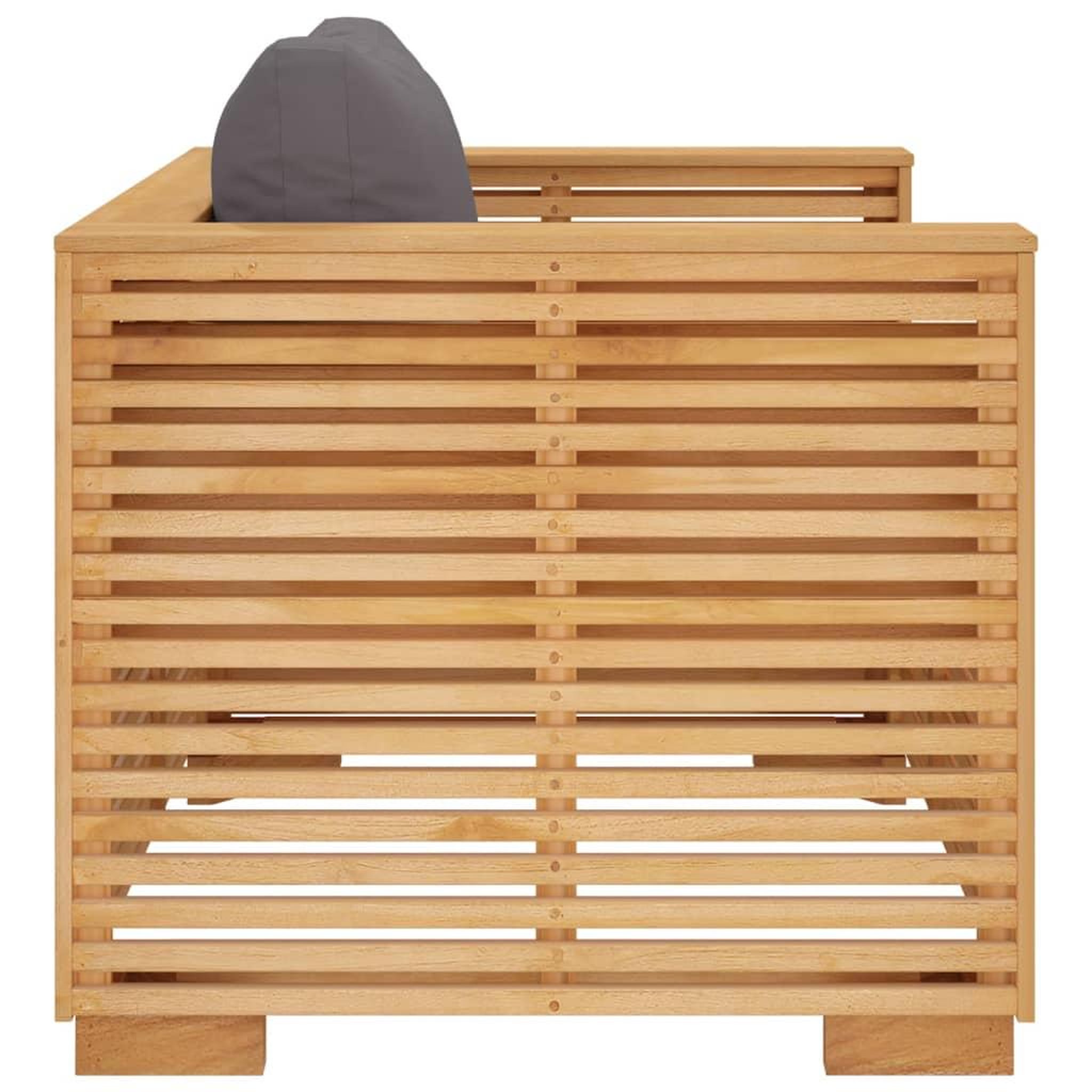 Voir la diapositive 4 : VIDAXL Fauteuil de jardin avec coussins gris fonce Bois de teck massif