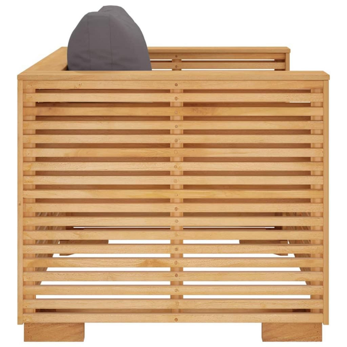 VIDAXL Fauteuil de jardin avec coussins gris fonce Bois de teck massif