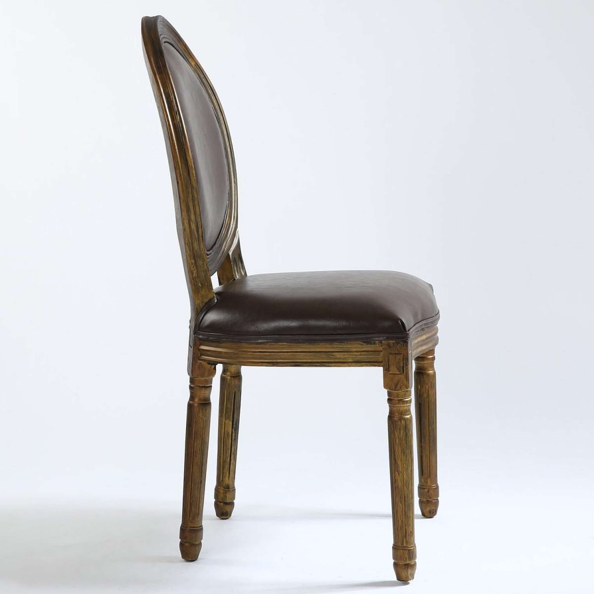 Voir la diapositive 5 : Paris Prix Lot de 20 chaises médaillon  versailles  96cm marron & or