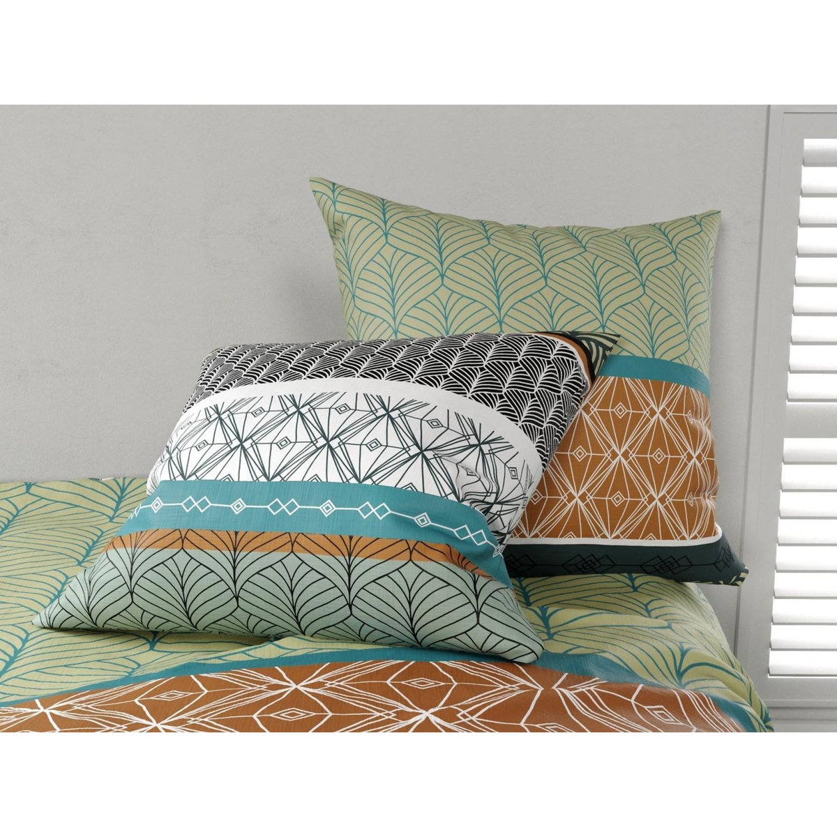 ATELIER DU COTON Parure housse de couette 100% coton 57fils -echo