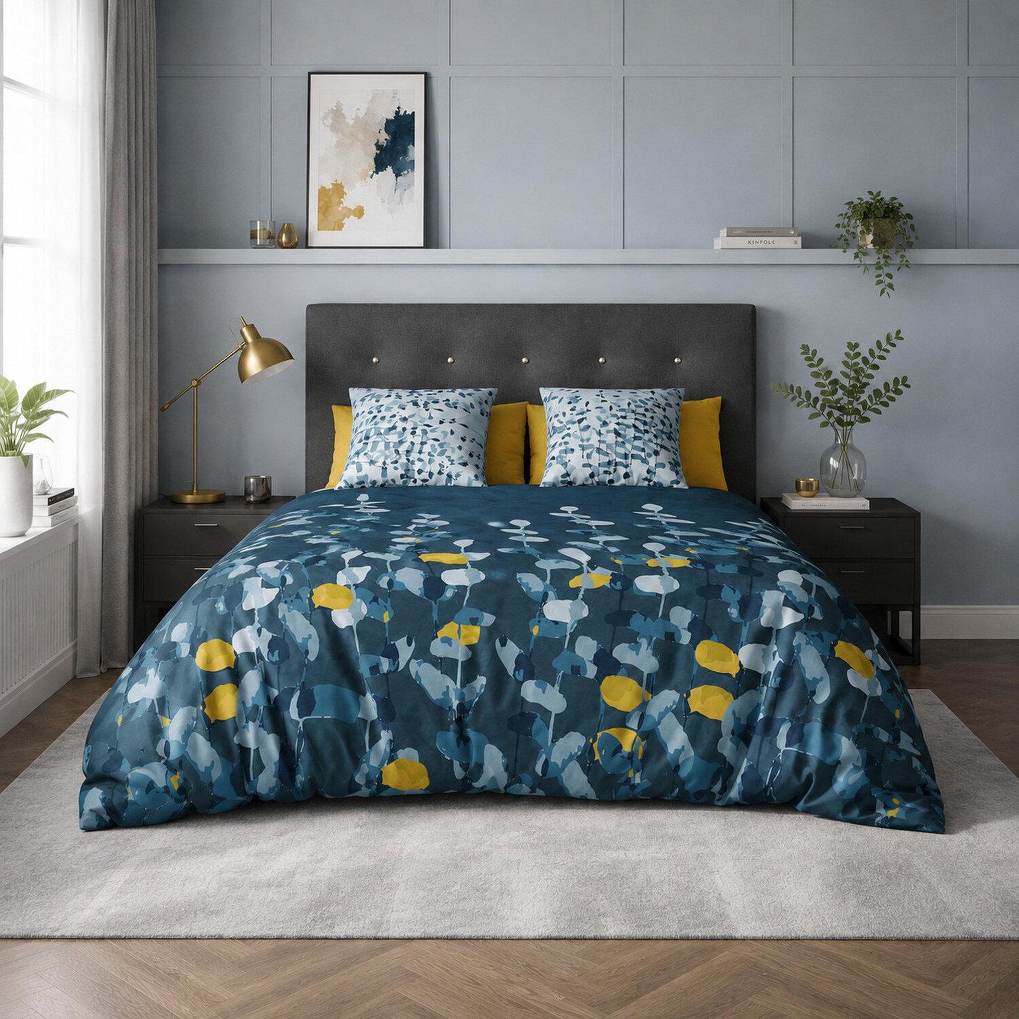 Voir la diapositive 2 : Les Ateliers du Linge Parure housse de couette 100% coton 47 fils/cm2-lunaria