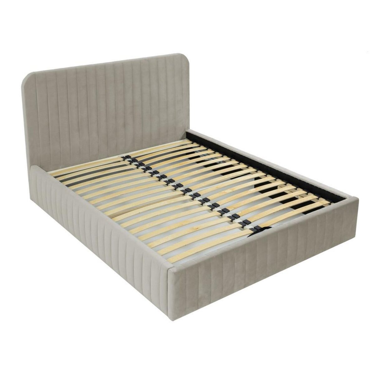 BEST MOBILIER Stuart - lit coffre - 140x200 cm - sommier inclus - en velours