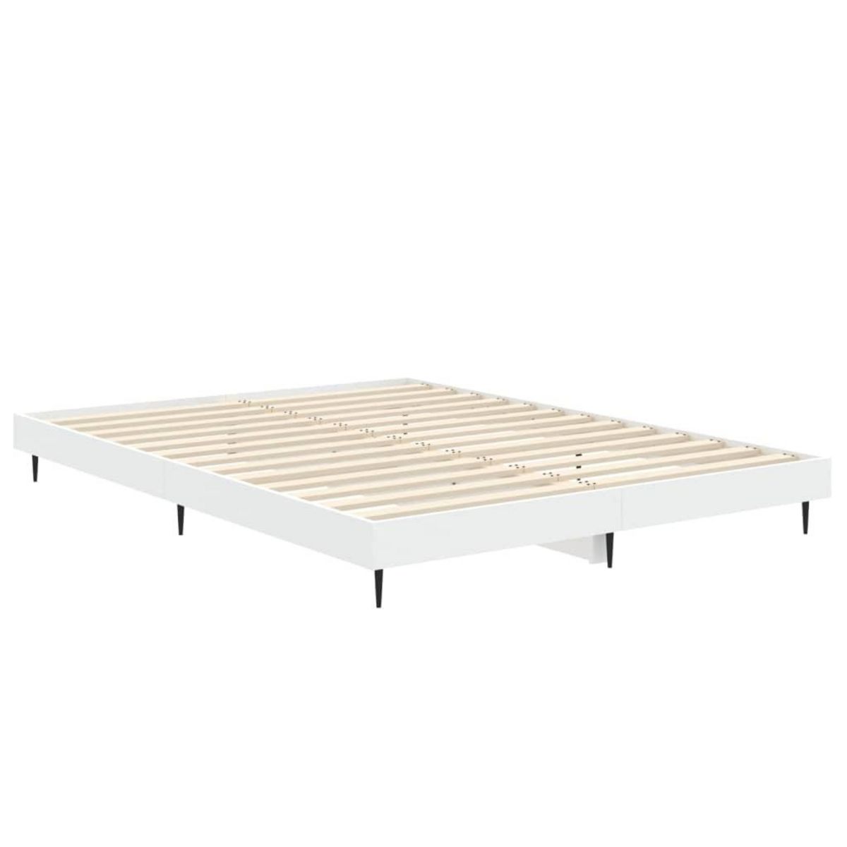 VIDAXL Cadre de lit sans matelas blanc 140x190 cm bois d'ingenierie