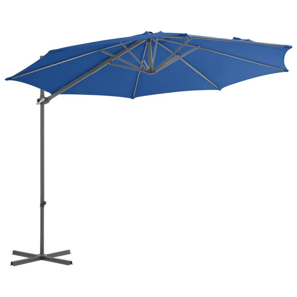 VIDAXL Parasol de jardin en porte-a-faux avec mat en acier bleu azure
