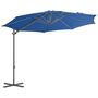 Voir la diapositive 2 : VIDAXL Parasol de jardin en porte-a-faux avec mat en acier bleu azure